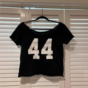 Brandy/John Galt Black Graphic Tee with White Print